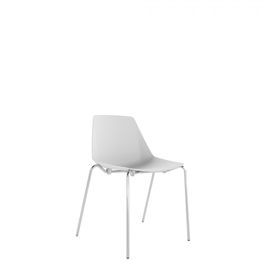 Polypropylene Shell Chair 4-Leg Chrome Steel Frame